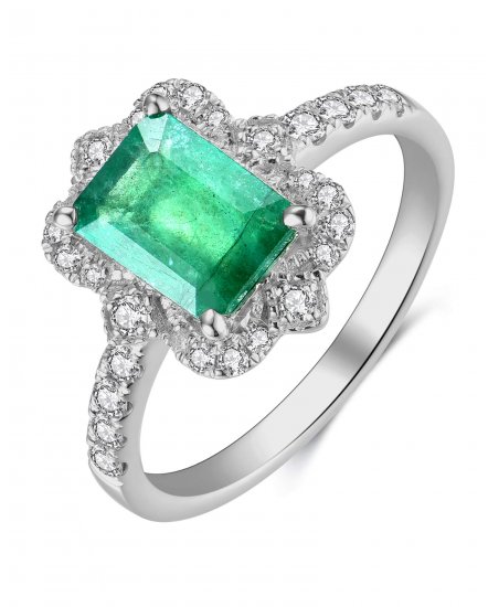 EMERALD CUT DIAMOND RING (TR4192)